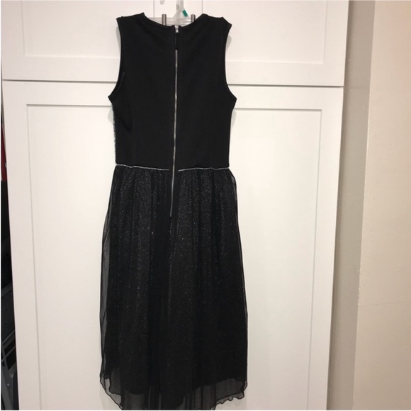 Sparkly Black and Pink Bow Kids Dress - Picture 2 of 4